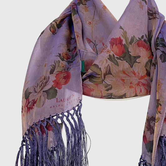 Ralph Lauren Sheer Floral Silk Scarf - Long – 4893